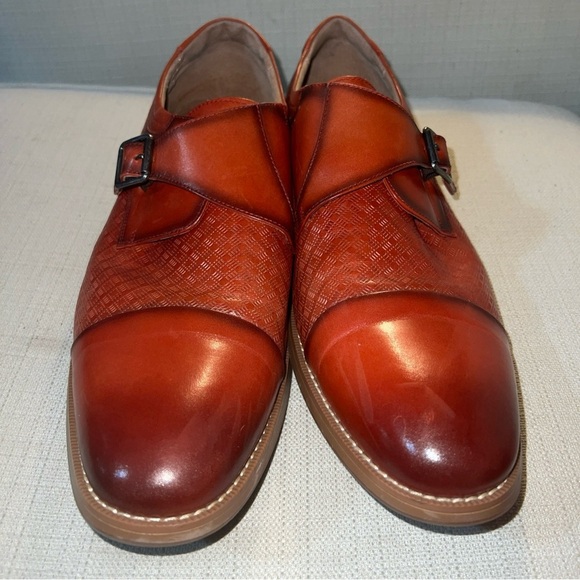 Stacy Adams Fenwick Cap Toe Monk Strap Oxford, 13W, Burnt Orange - Picture 3 of 12